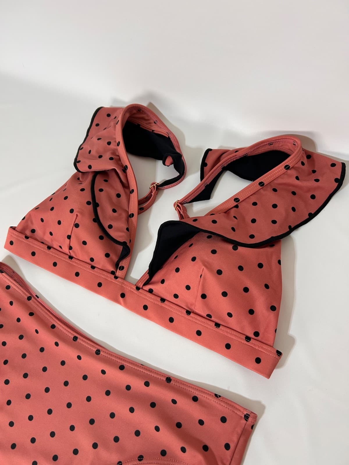 Summersalt Size 2 XS Ruffle Bikini Top Size 4 S Bottoms Polka Dot Two Piece Pink - Thumbnail 17