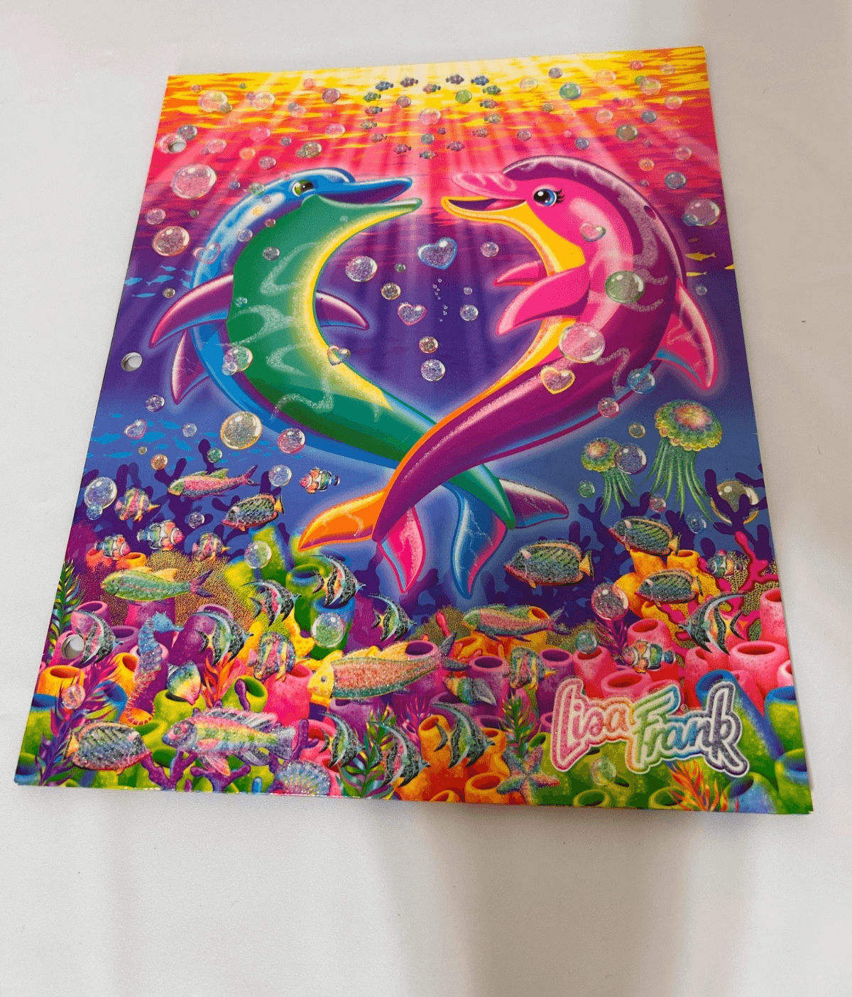 Lisa Frank Y2K 2-Pocket Folder Dancing Dolphins and Coloring Book Bundle - Thumbnail 3
