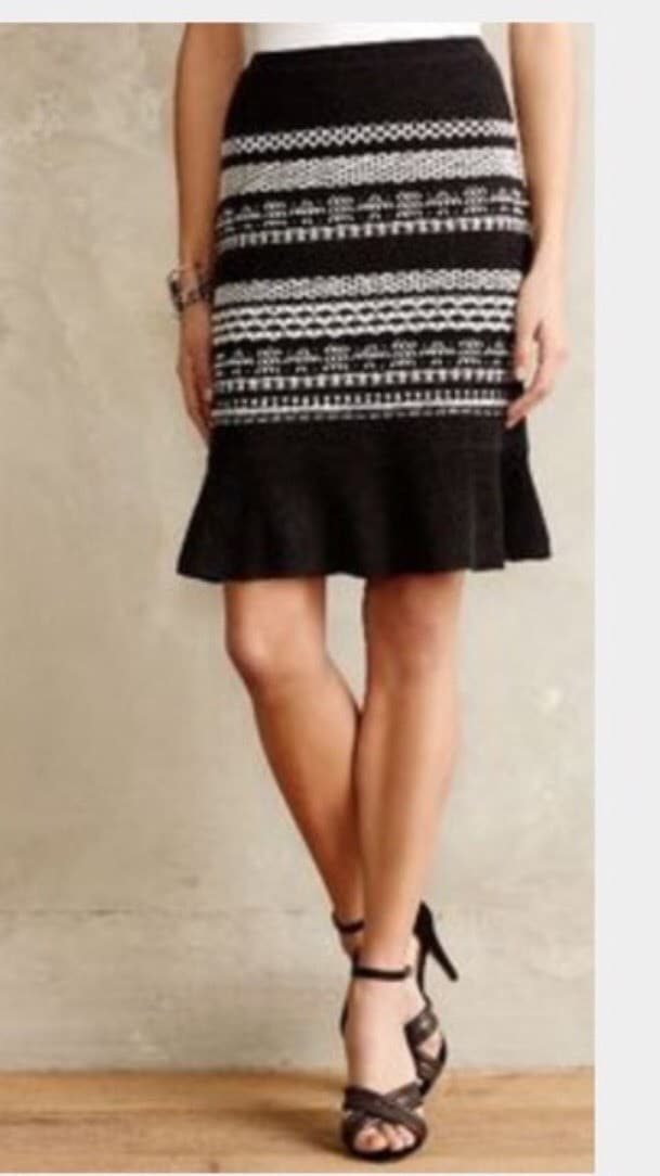 Anthropologie MOTH Mavis Knit Pencil Skirt Size M Wool Cotton - Thumbnail 2