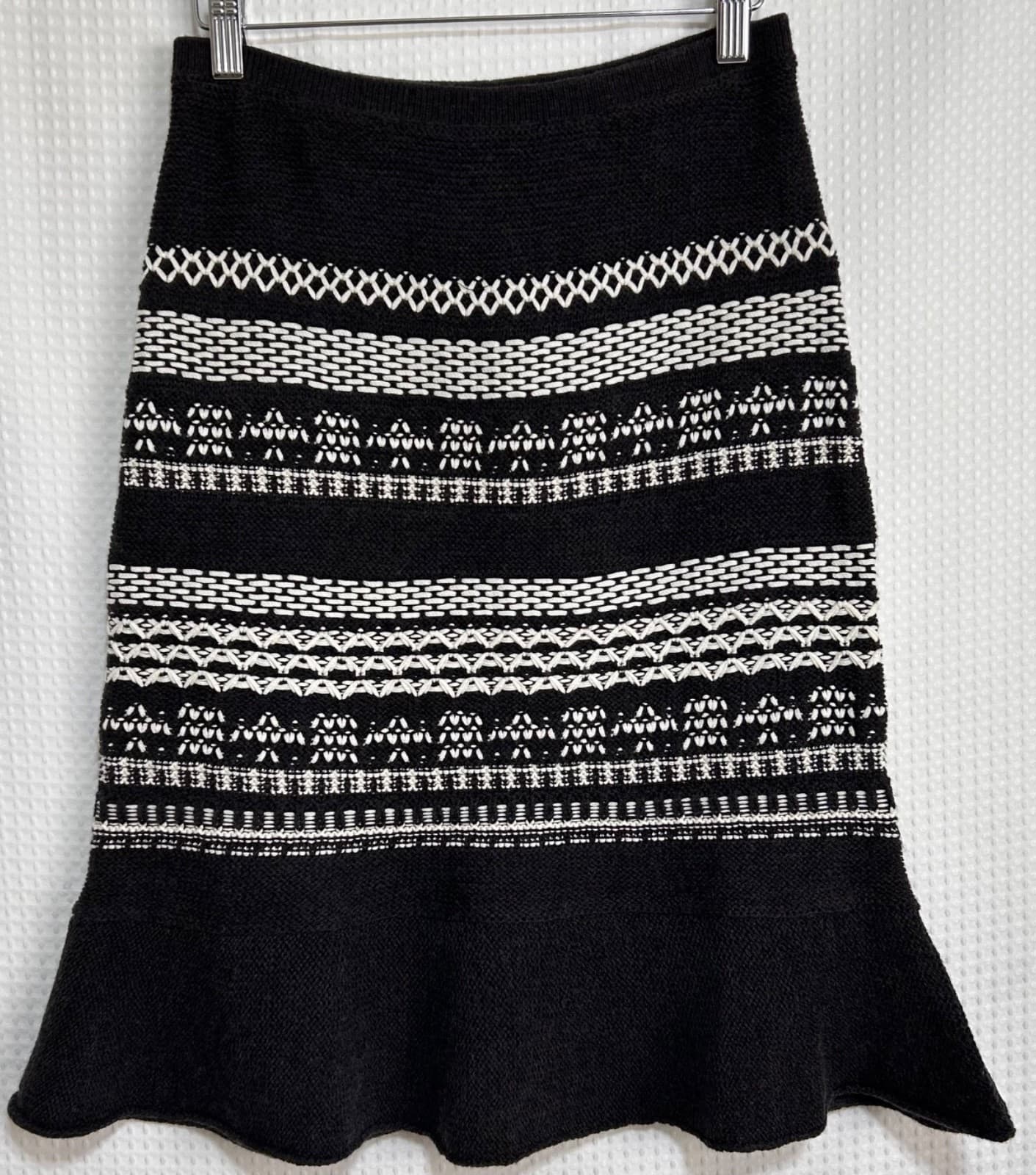 Anthropologie MOTH Mavis Knit Pencil Skirt Size M Wool Cotton - Thumbnail 12