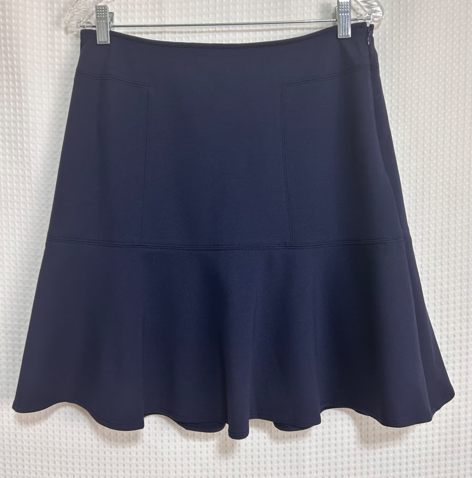 NWT White House Black Market size 6 Ponte Flirty Skirt Navy Lined Career Work x - Thumbnail 4