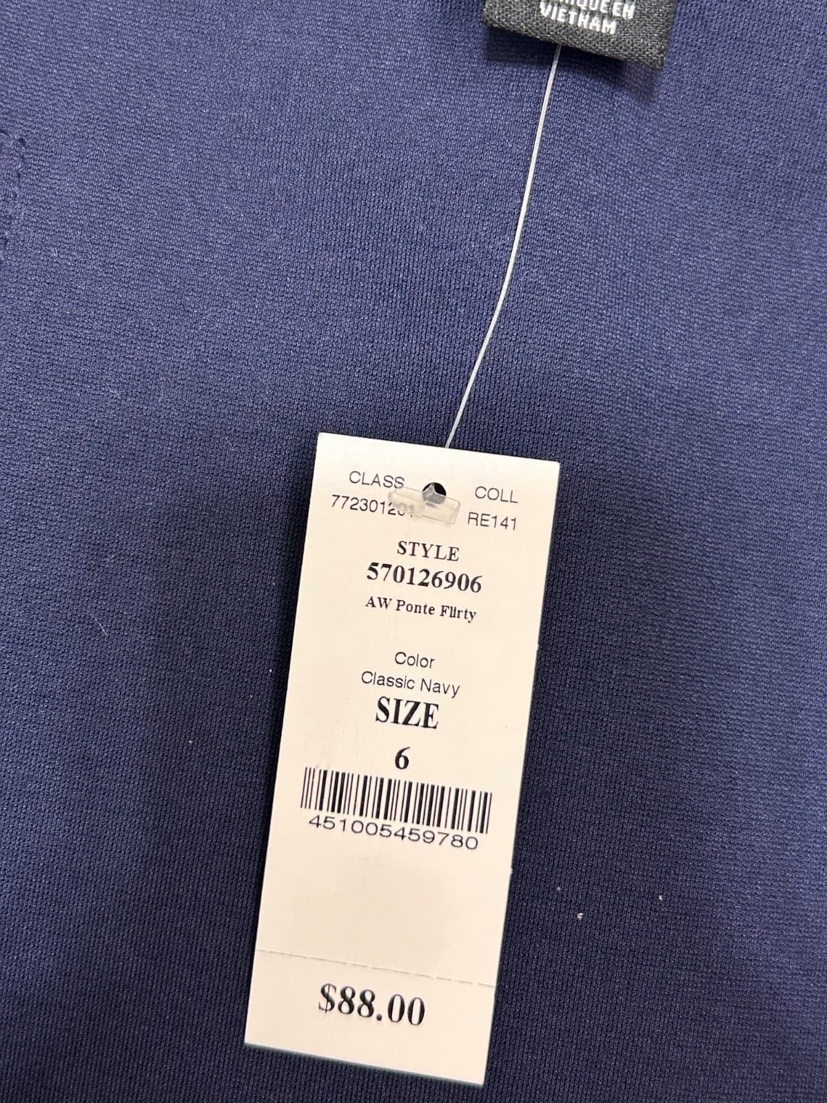NWT White House Black Market size 6 Ponte Flirty Skirt Navy Lined Career Work x - Thumbnail 2