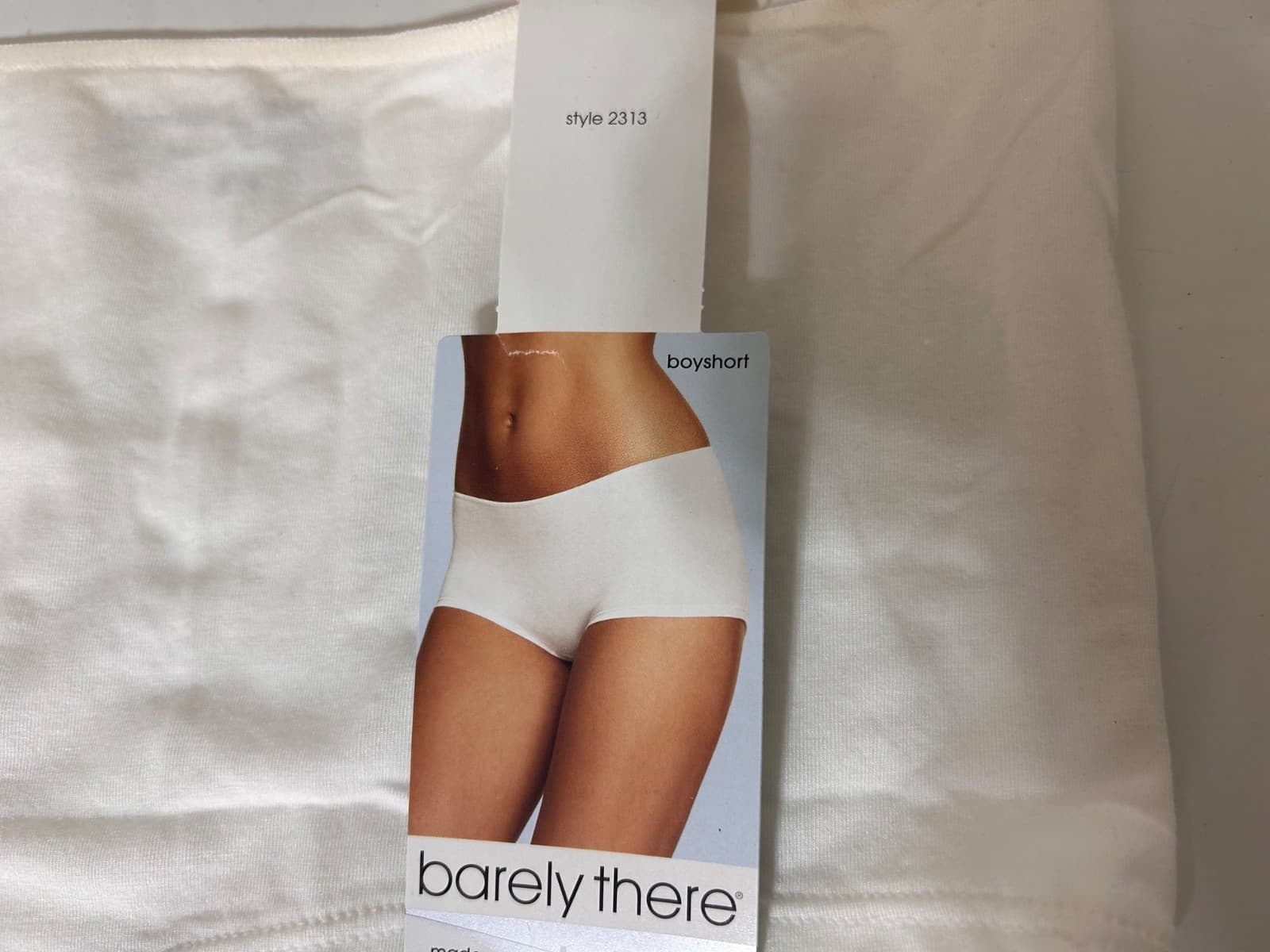 New Vintage Barely There Seamless Brief Size 7 Large Modal White Granny Panties - Thumbnail 2