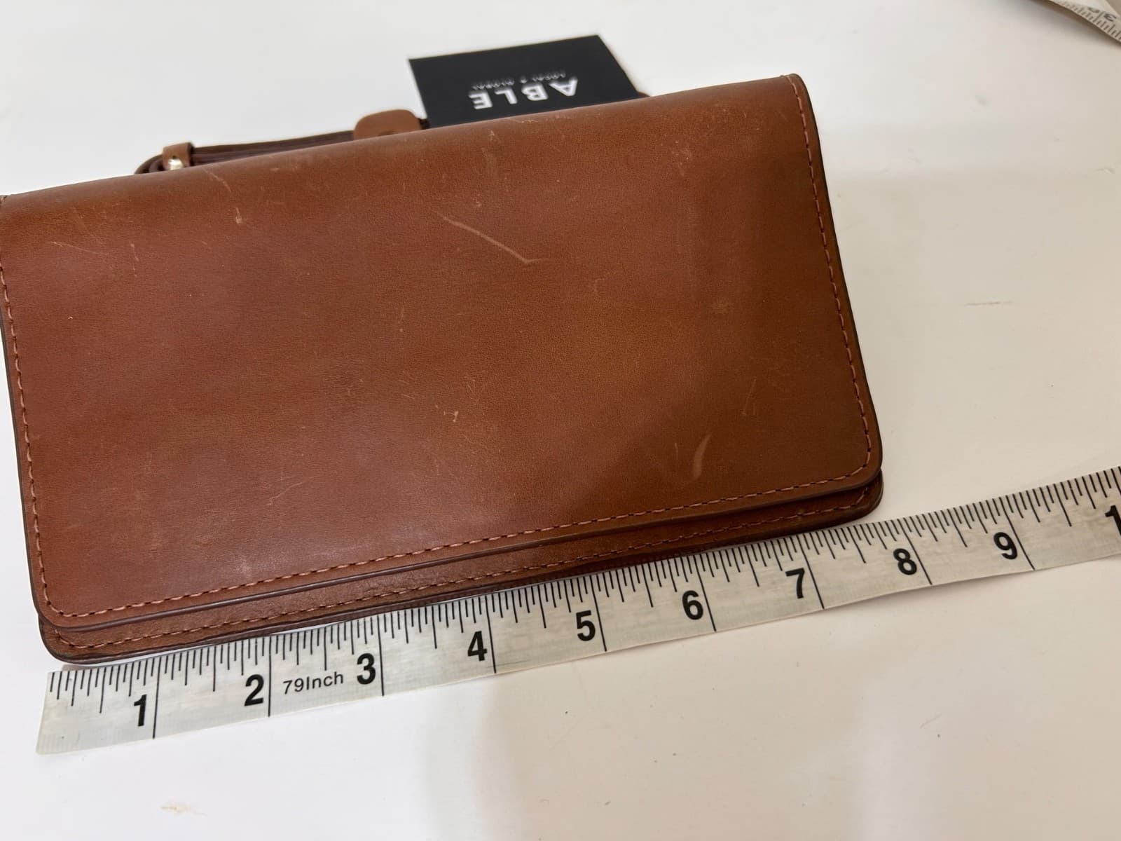 NWT ABLE Karla Leather Belt Bag Whiskey Brown Crossbody Adjustable Strap Wallet - Thumbnail 8