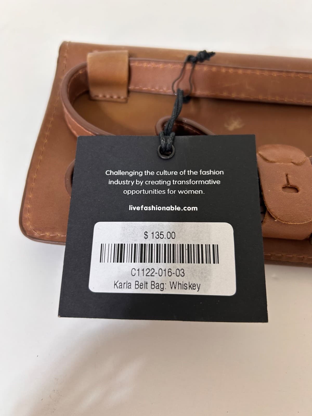 NWT ABLE Karla Leather Belt Bag Whiskey Brown Crossbody Adjustable Strap Wallet - Thumbnail 10