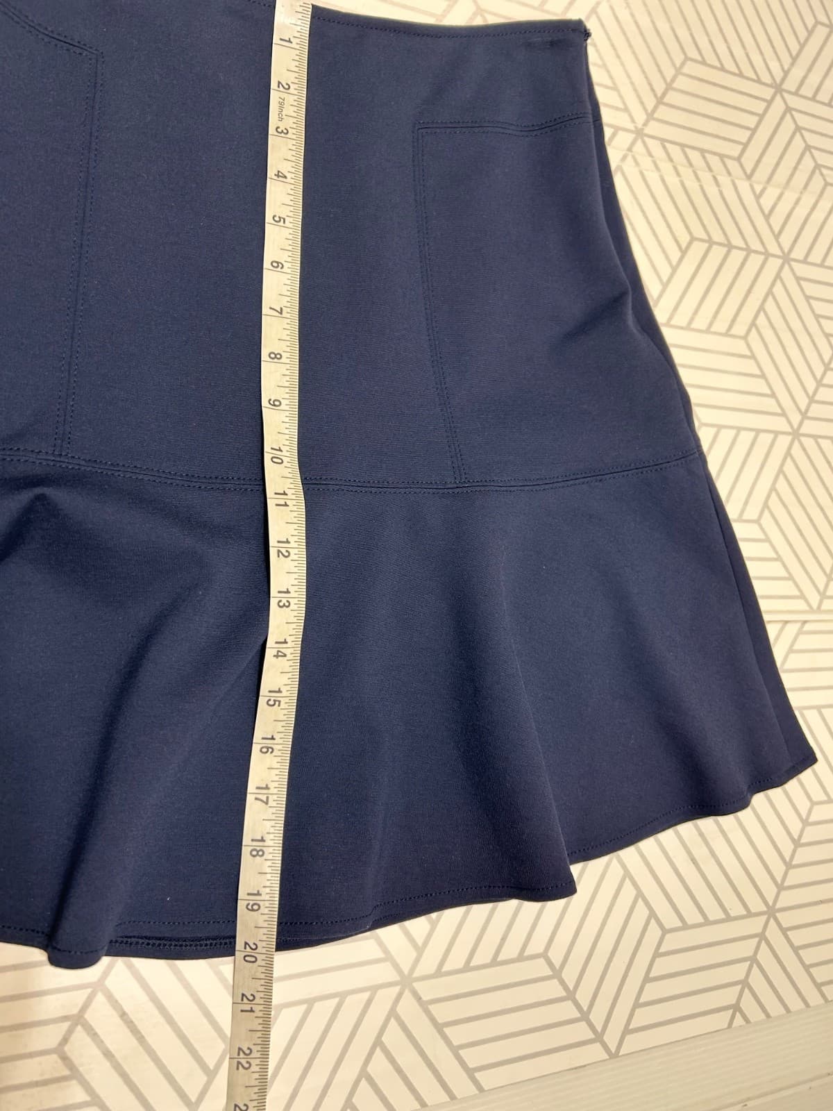 NWT White House Black Market size 6 Ponte Flirty Skirt Navy Lined Career Work x - Thumbnail 5