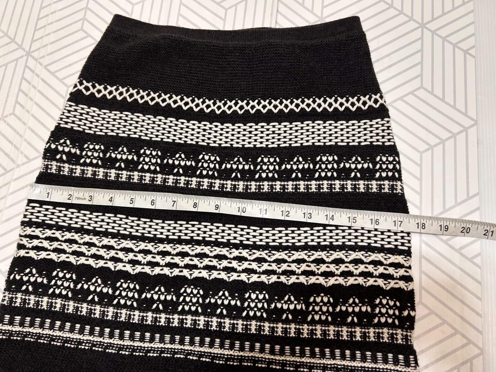 Anthropologie MOTH Mavis Knit Pencil Skirt Size M Wool Cotton - Thumbnail 9
