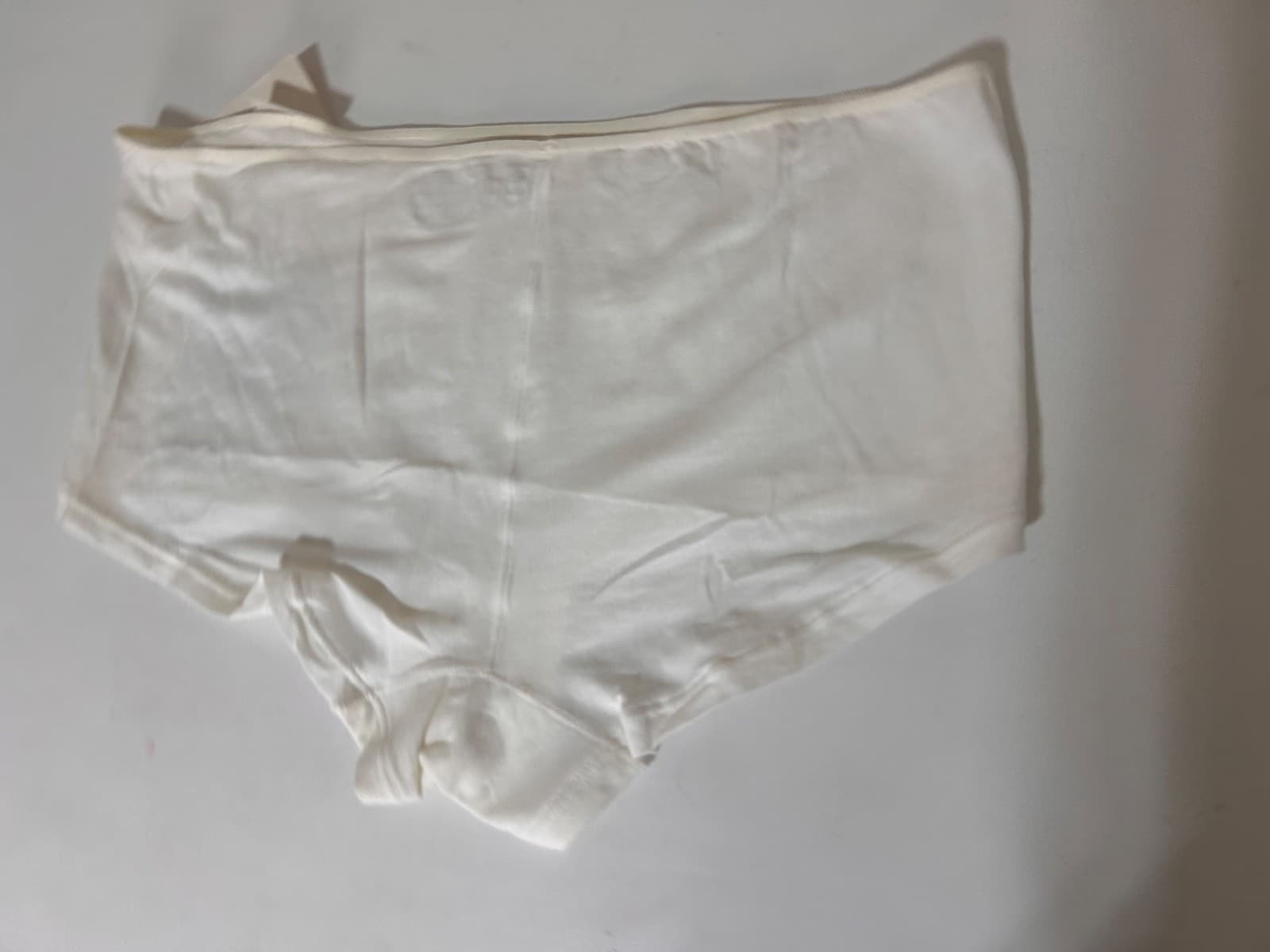 New Vintage Barely There Seamless Brief Size 7 Large Modal White Granny Panties - Thumbnail 5