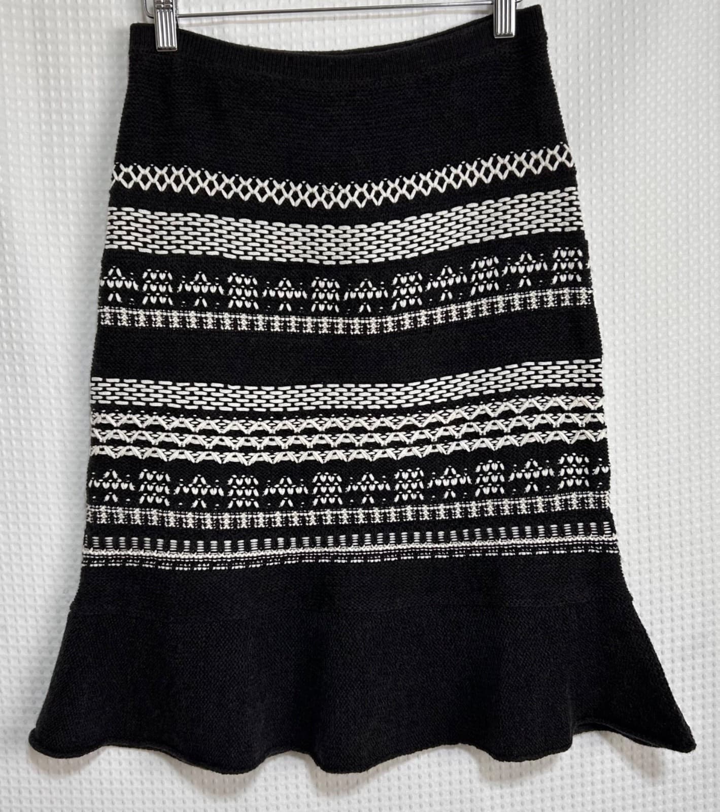 Anthropologie MOTH Mavis Knit Pencil Skirt Size M Wool Cotton - Thumbnail 4