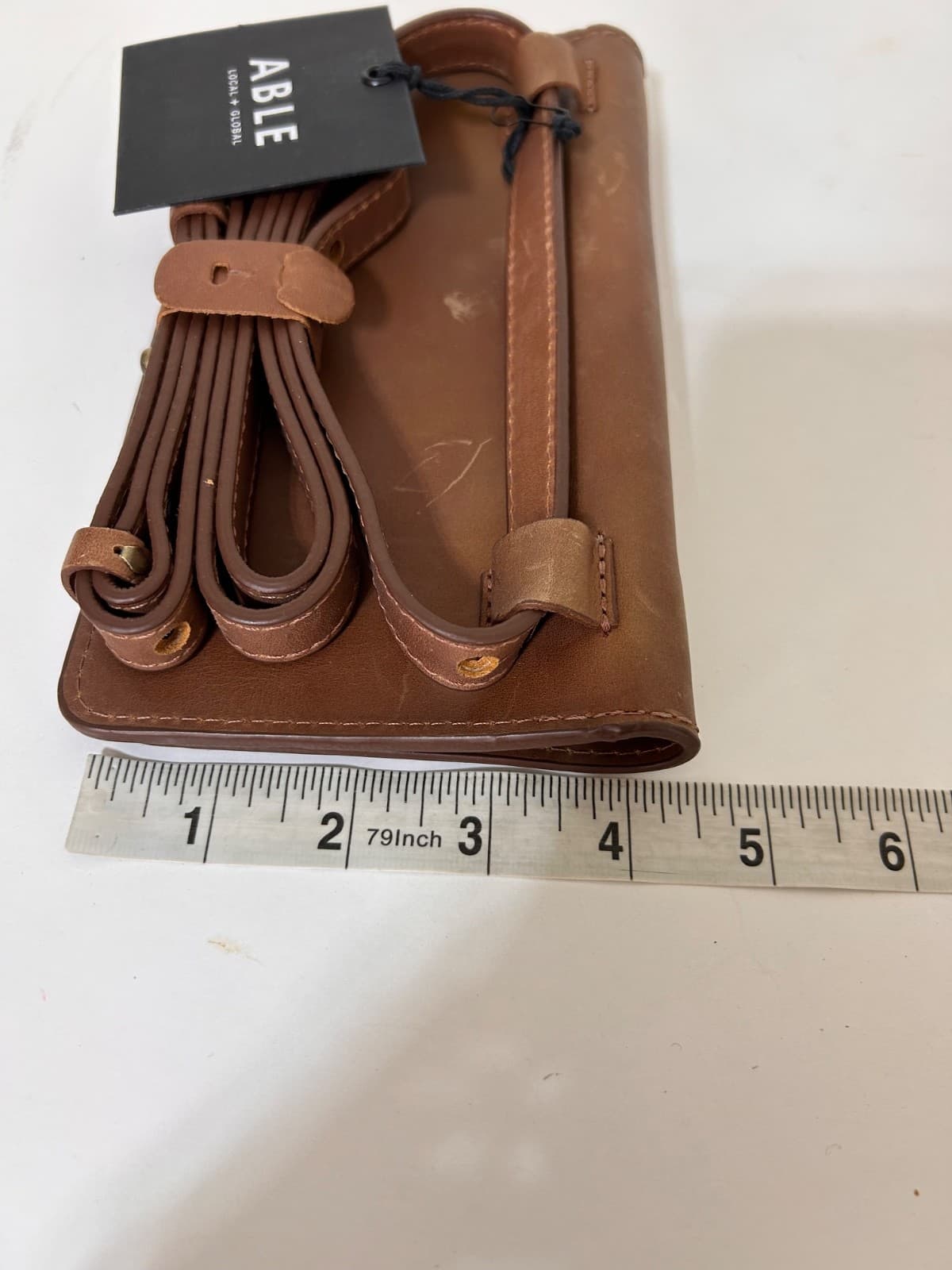 NWT ABLE Karla Leather Belt Bag Whiskey Brown Crossbody Adjustable Strap Wallet - Thumbnail 7