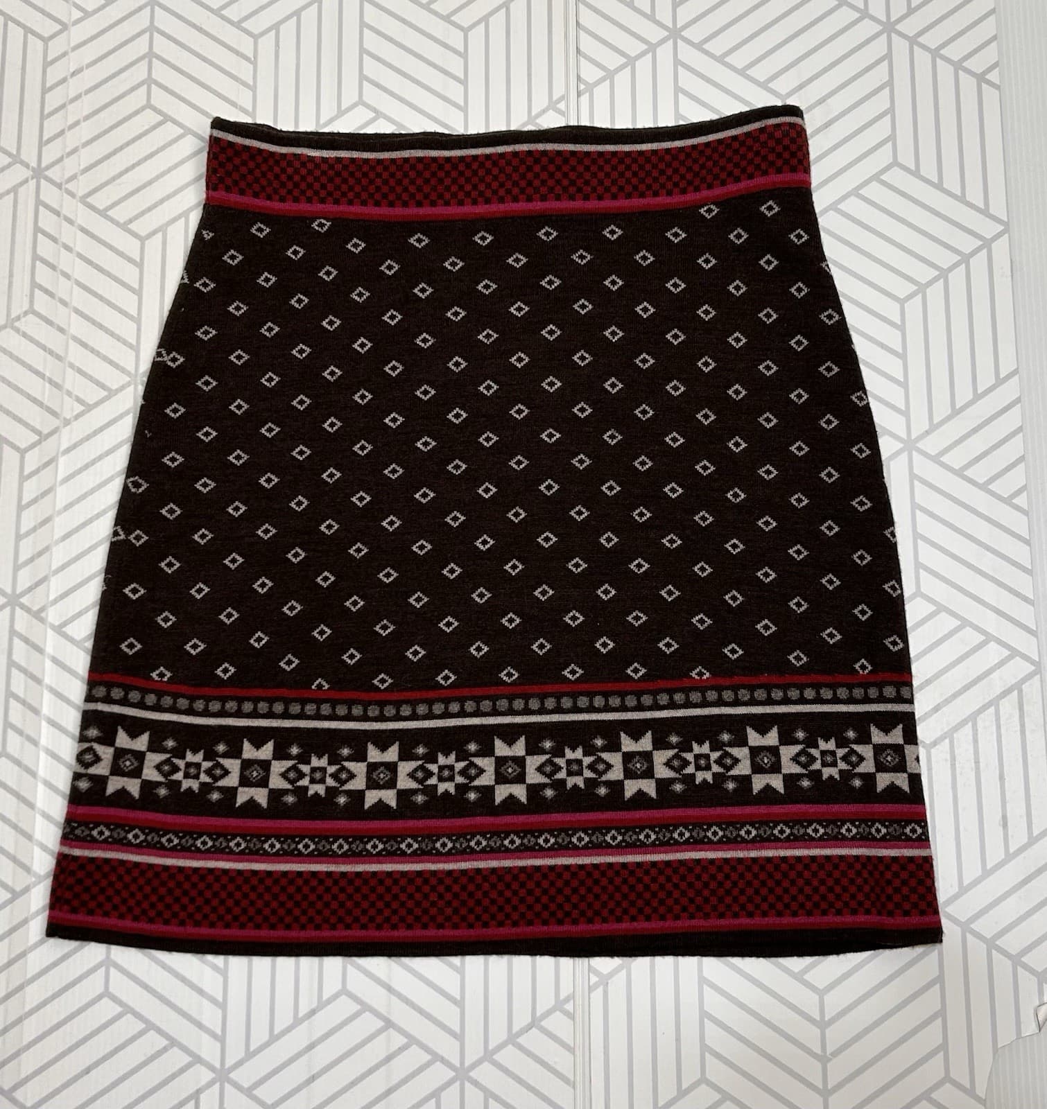 Krimson Klover Skirt Womens size Medium Southwestern Merino Wool Knit Pull x - Thumbnail 4