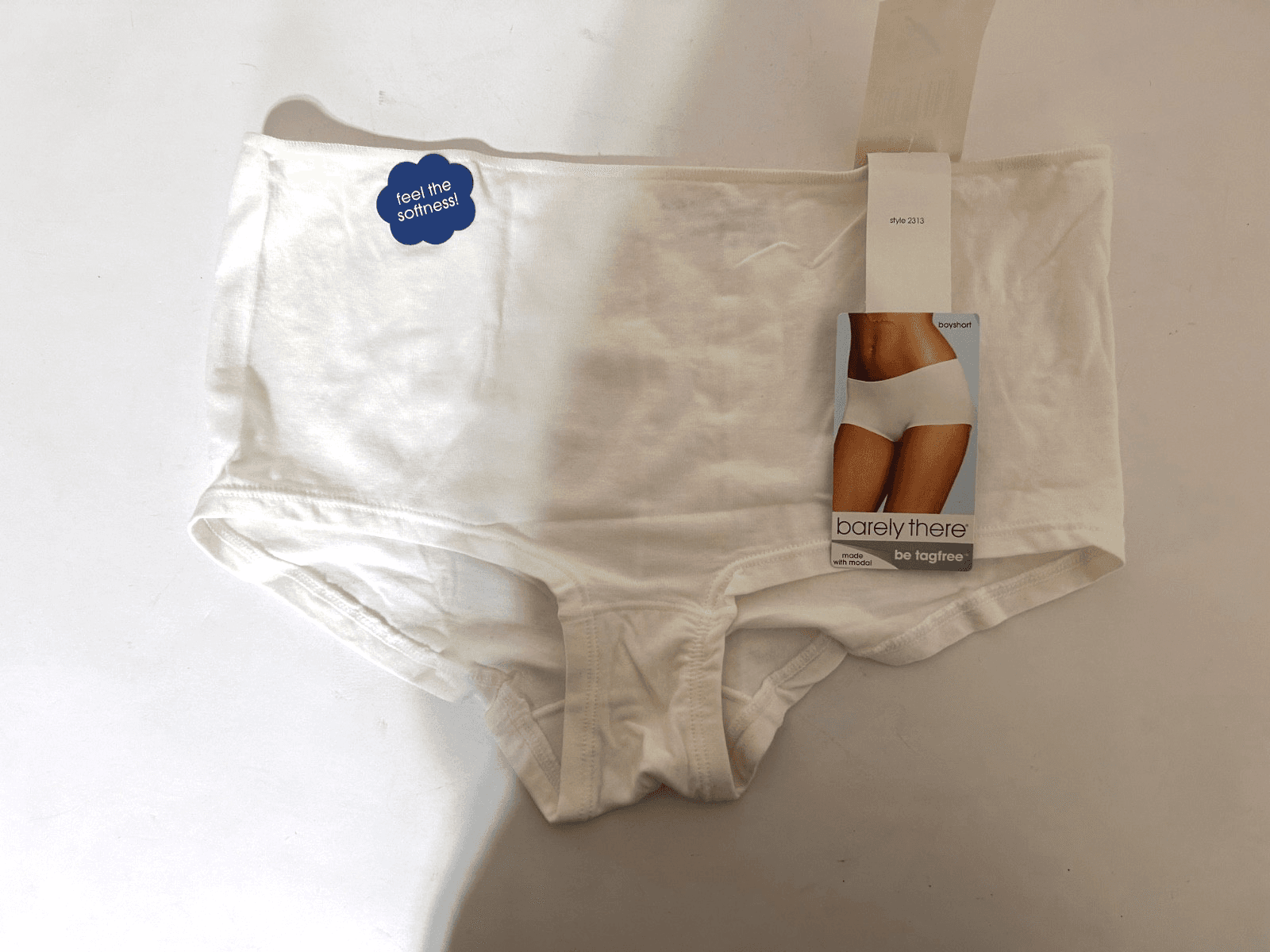 New Vintage Barely There Seamless Brief Size 7 Large Modal White Granny Panties - Thumbnail 3