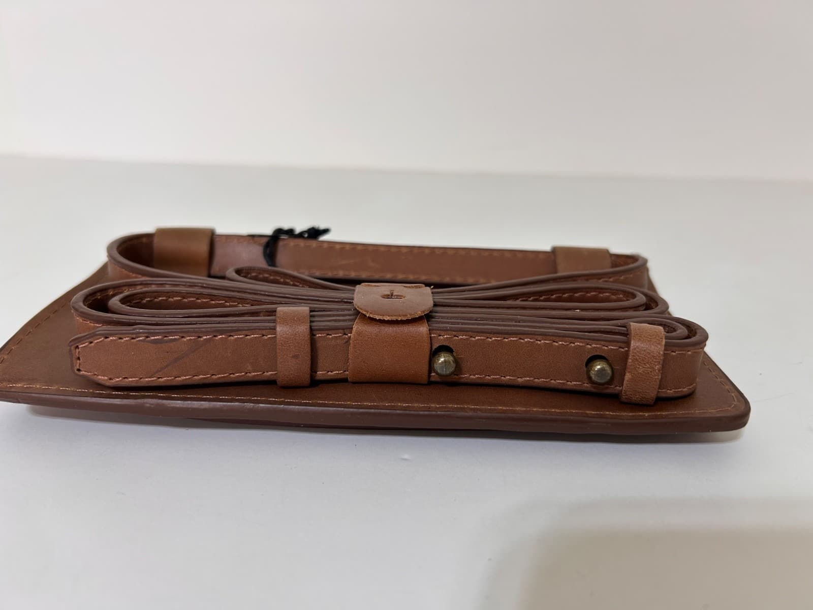 NWT ABLE Karla Leather Belt Bag Whiskey Brown Crossbody Adjustable Strap Wallet - Thumbnail 11