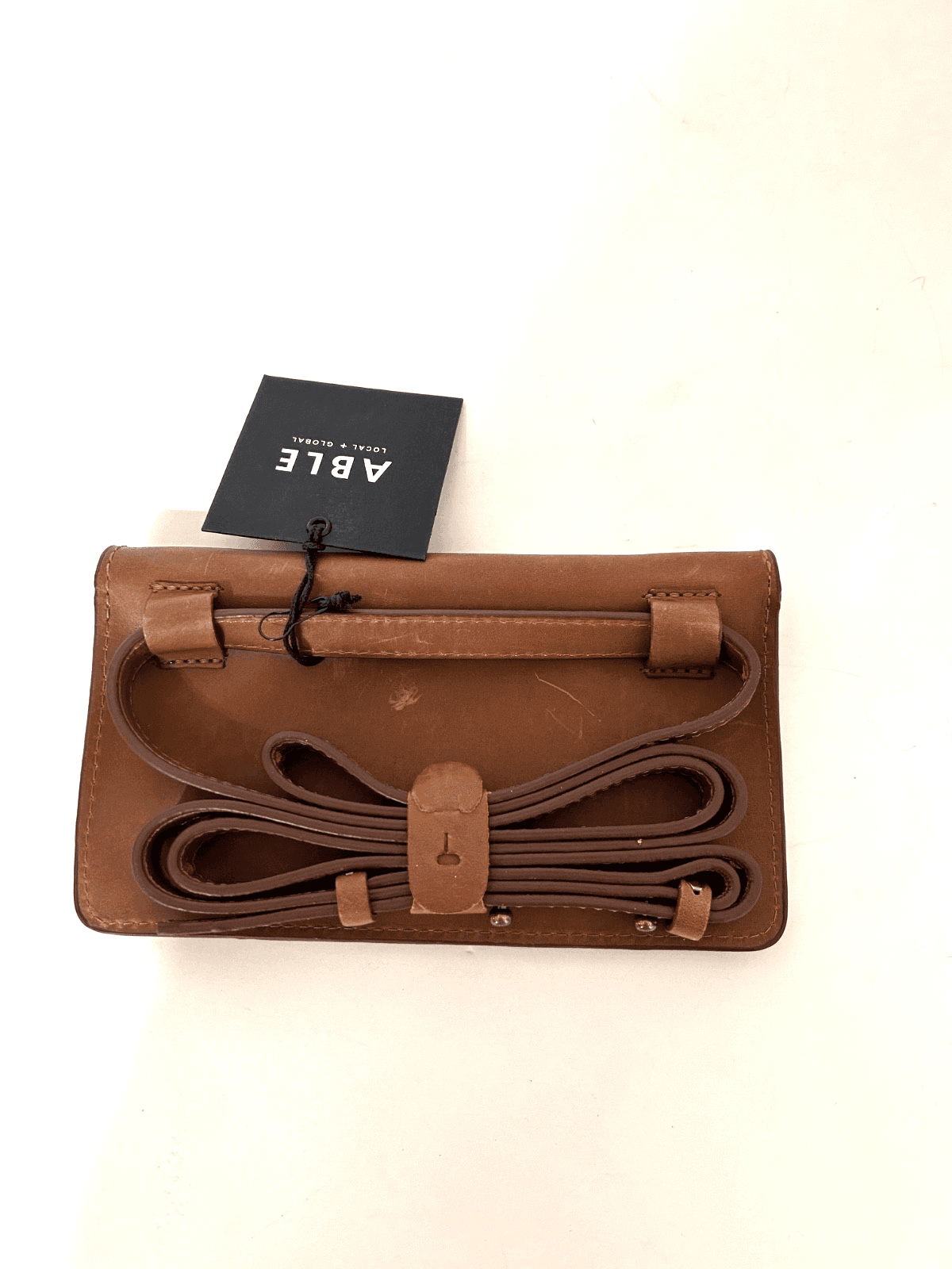 NWT ABLE Karla Leather Belt Bag Whiskey Brown Crossbody Adjustable Strap Wallet - Thumbnail 2