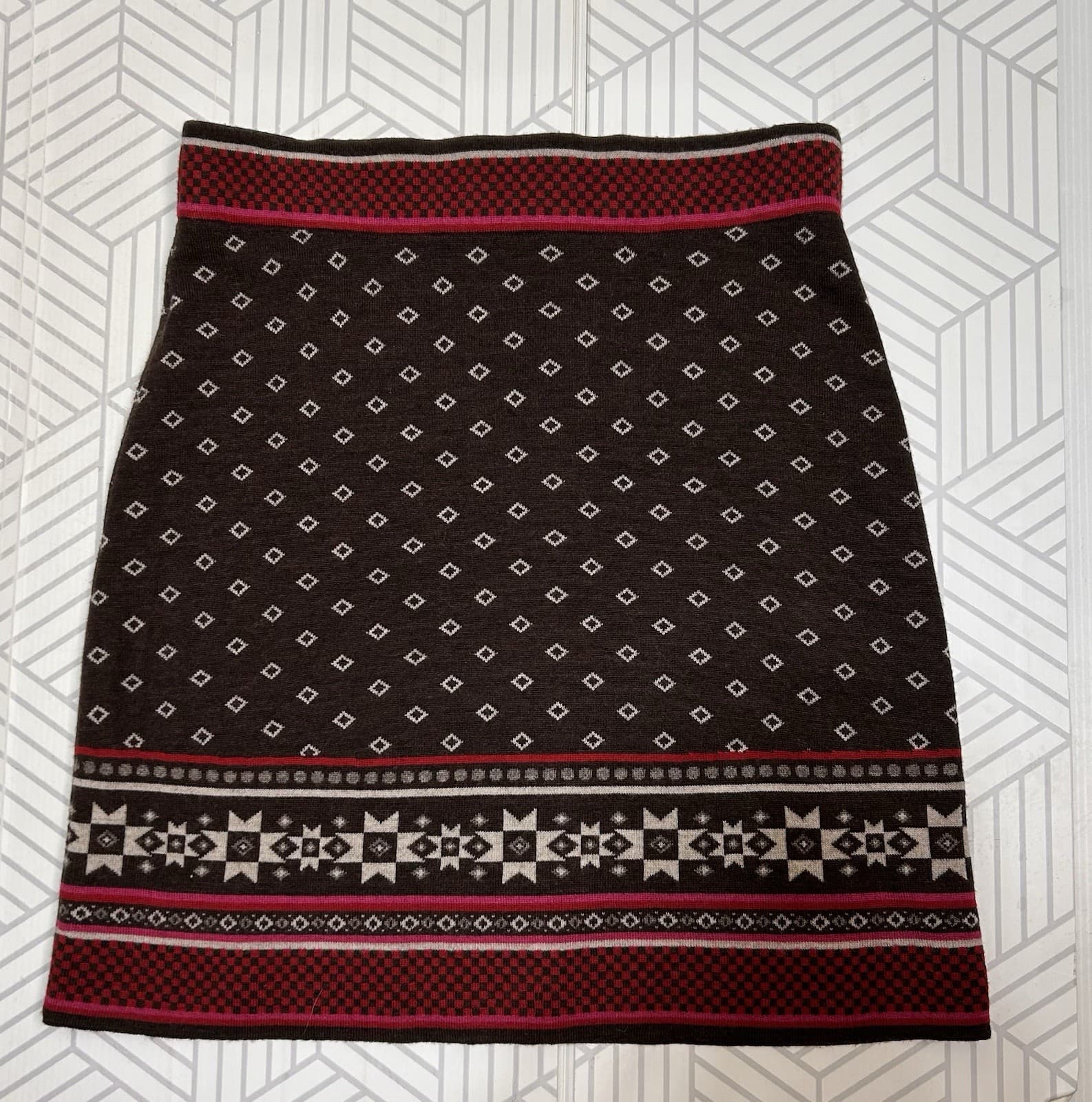 Krimson Klover Skirt Womens size Medium Southwestern Merino Wool Knit Pull x - Thumbnail 2