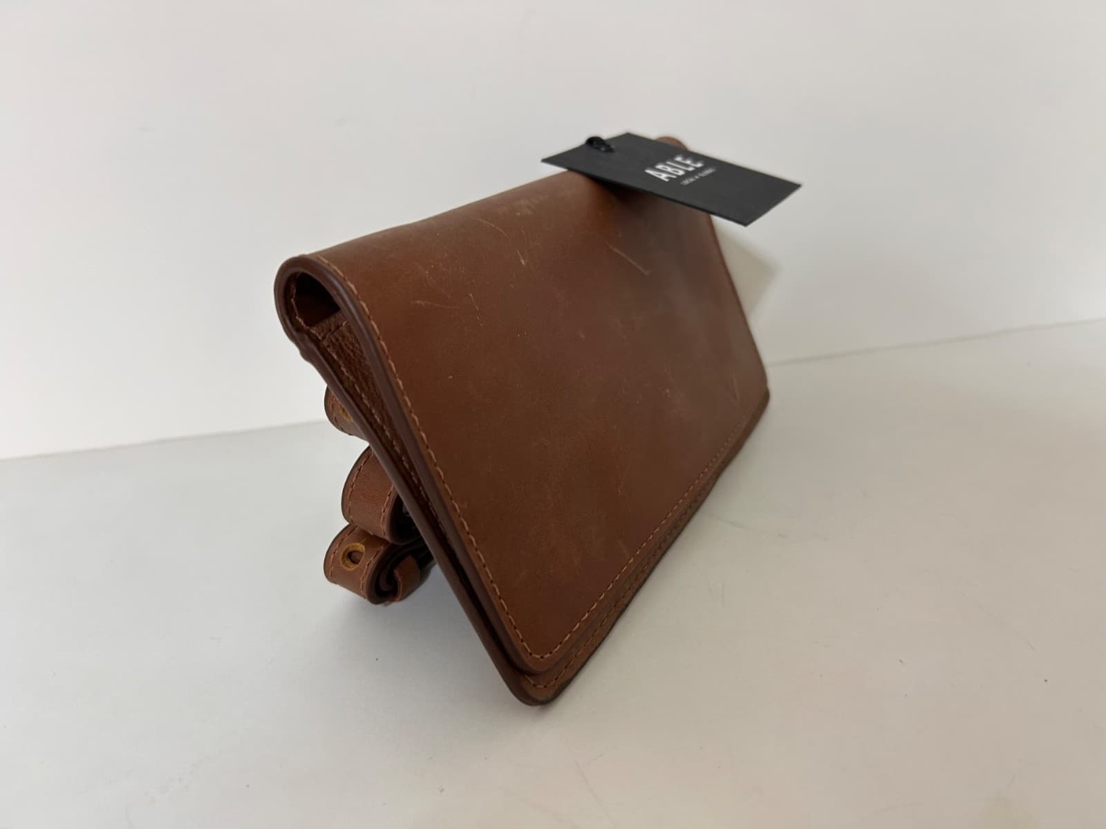 NWT ABLE Karla Leather Belt Bag Whiskey Brown Crossbody Adjustable Strap Wallet - Thumbnail 5