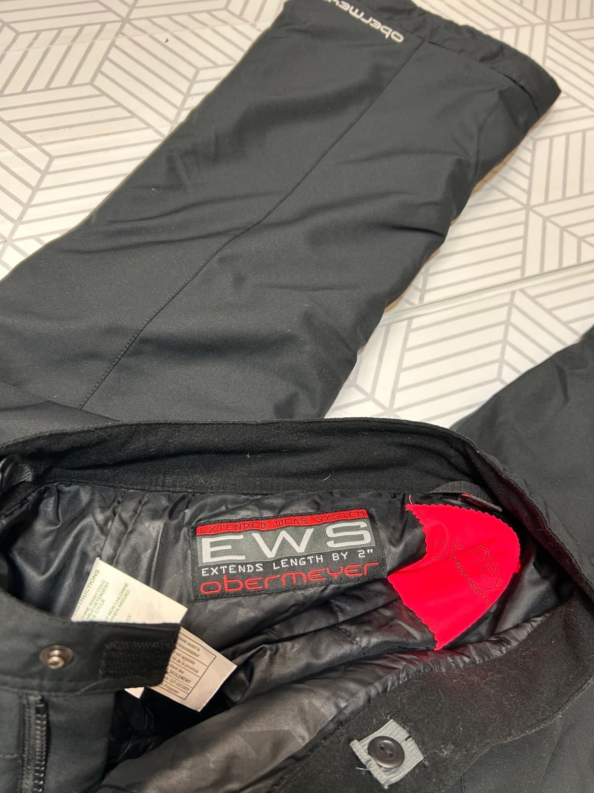 Obermeyer Kids Ski Snowboard Pants Black M 10–12 Waterproof Insulated Warm EWS c - Thumbnail 3