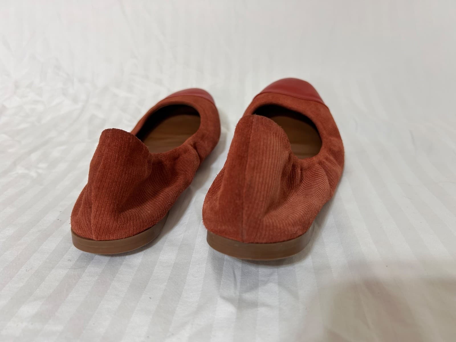 AQUATALIA Italy Women' size Burnt Orange 10 1/2 10.5 Suede Leather Flats Shoes - Thumbnail 9