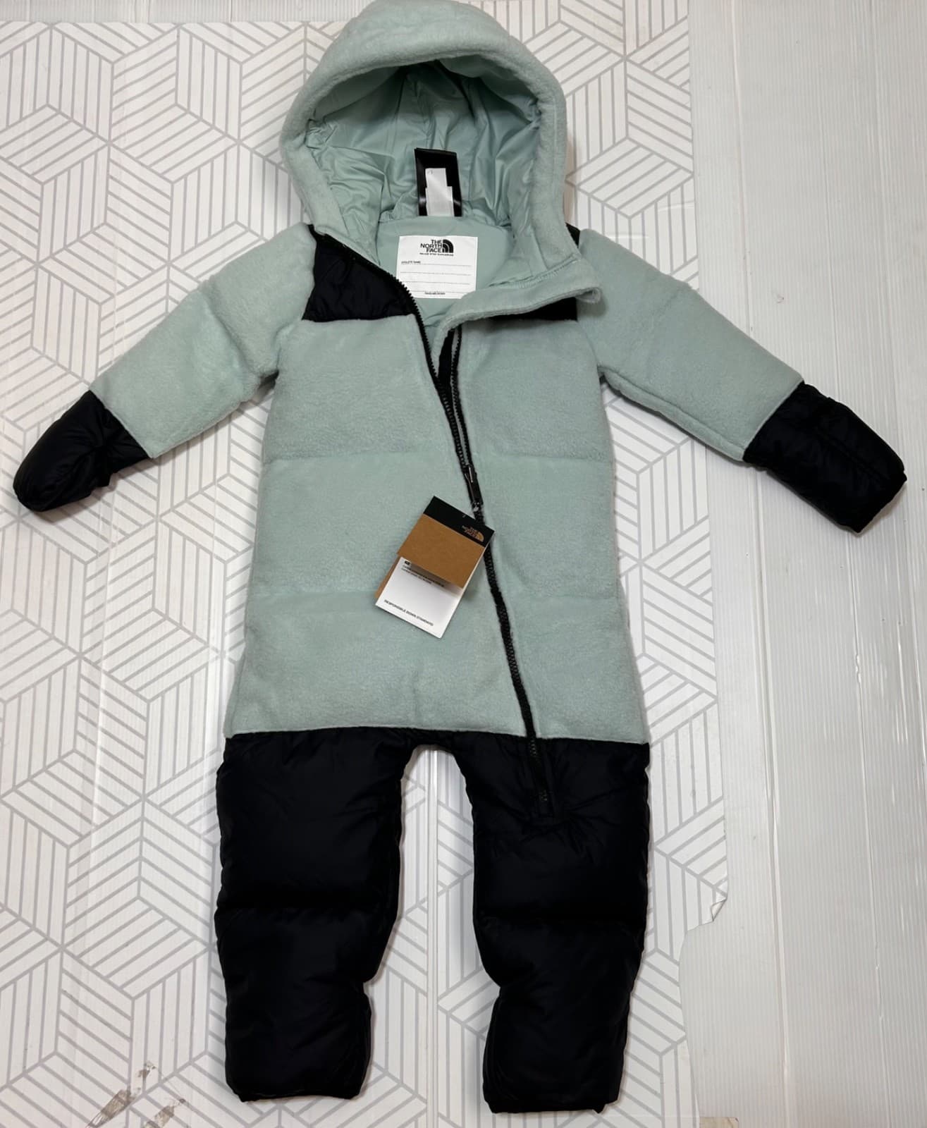NWT $175 The North Face Baby 18 24 Mo Retro Nuptse One-piece 700 Down Snow Suit - Thumbnail 5
