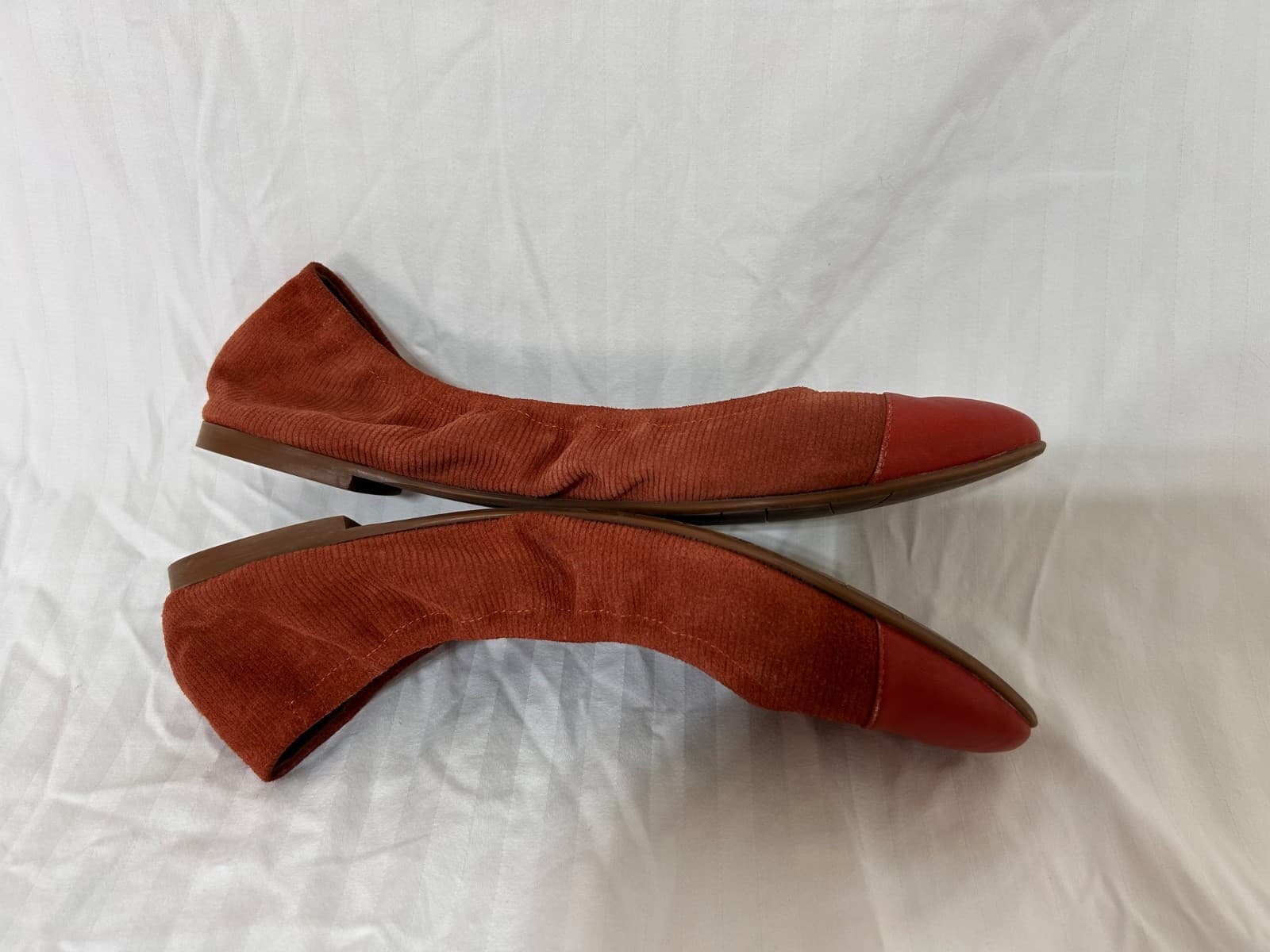 AQUATALIA Italy Women' size Burnt Orange 10 1/2 10.5 Suede Leather Flats Shoes - Thumbnail 7