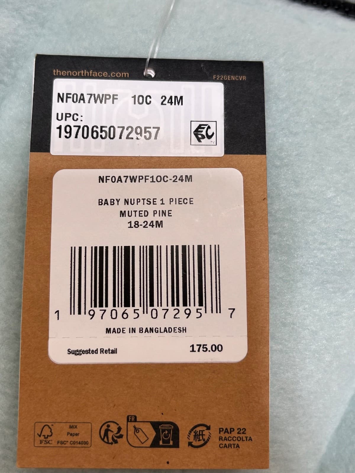 NWT $175 The North Face Baby 18 24 Mo Retro Nuptse One-piece 700 Down Snow Suit - Thumbnail 10