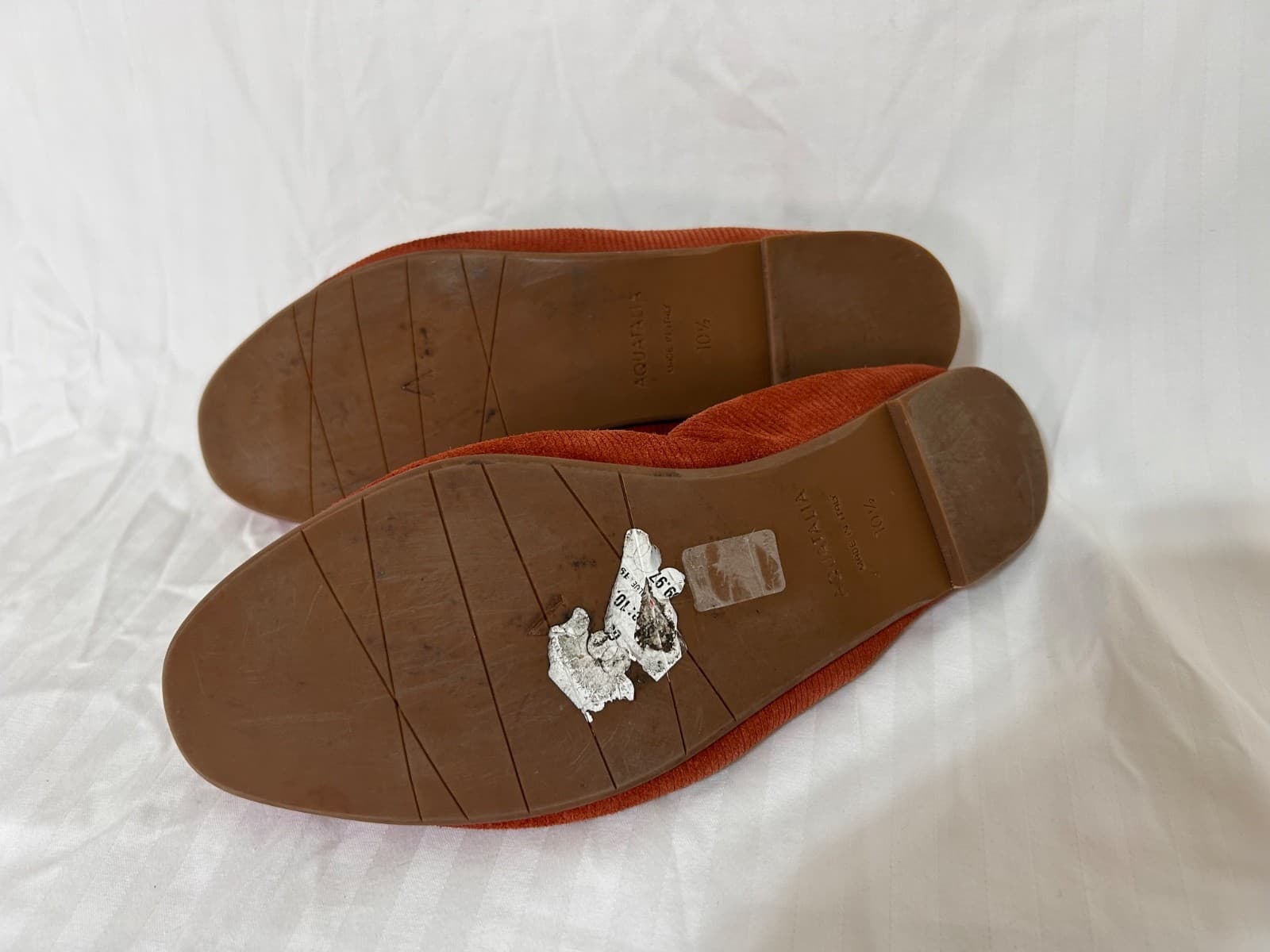 AQUATALIA Italy Women' size Burnt Orange 10 1/2 10.5 Suede Leather Flats Shoes - Thumbnail 5