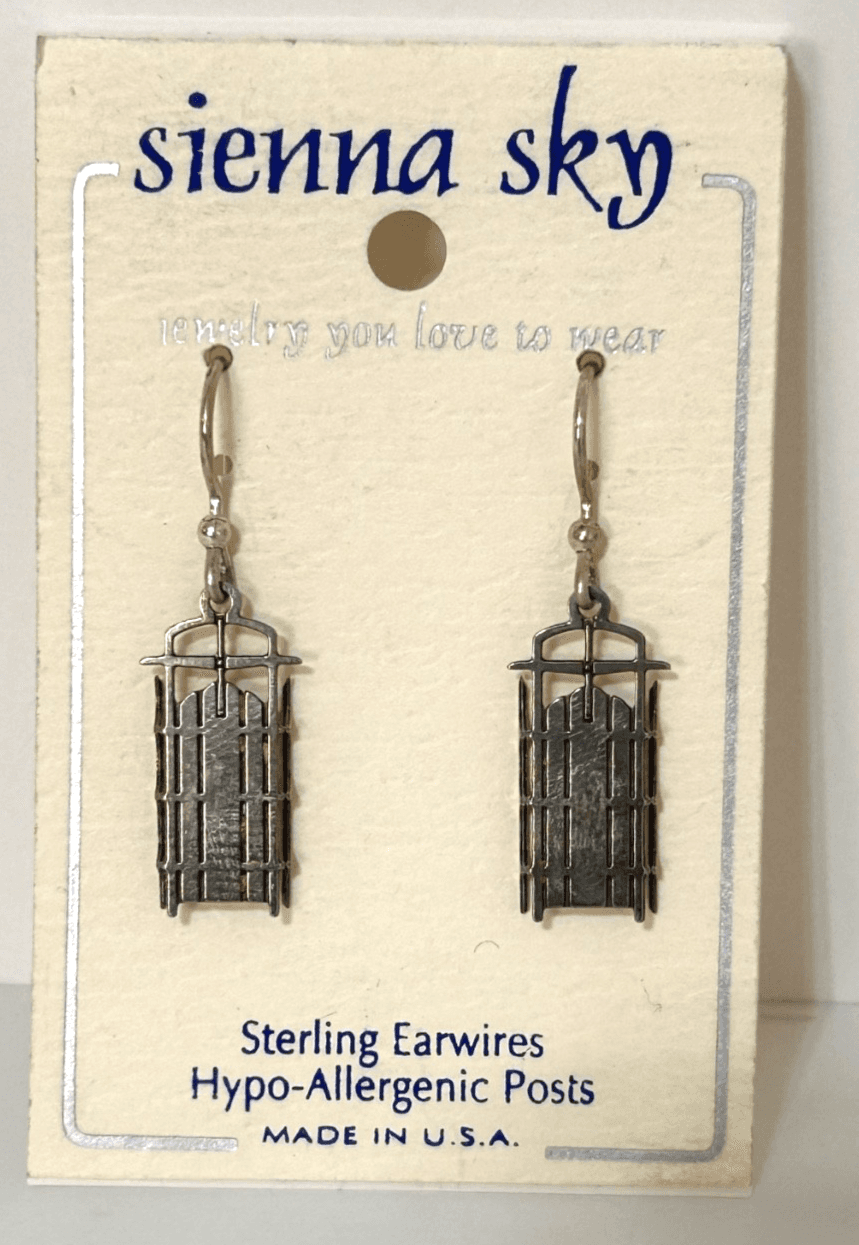 Sienna Sky Bird Cage Antiqued Dangle Earrings Hypoallergenic Sterling Silver USA - Thumbnail 2