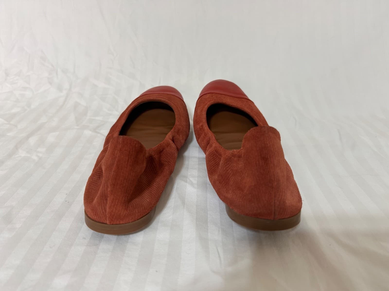 AQUATALIA Italy Women' size Burnt Orange 10 1/2 10.5 Suede Leather Flats Shoes - Thumbnail 10