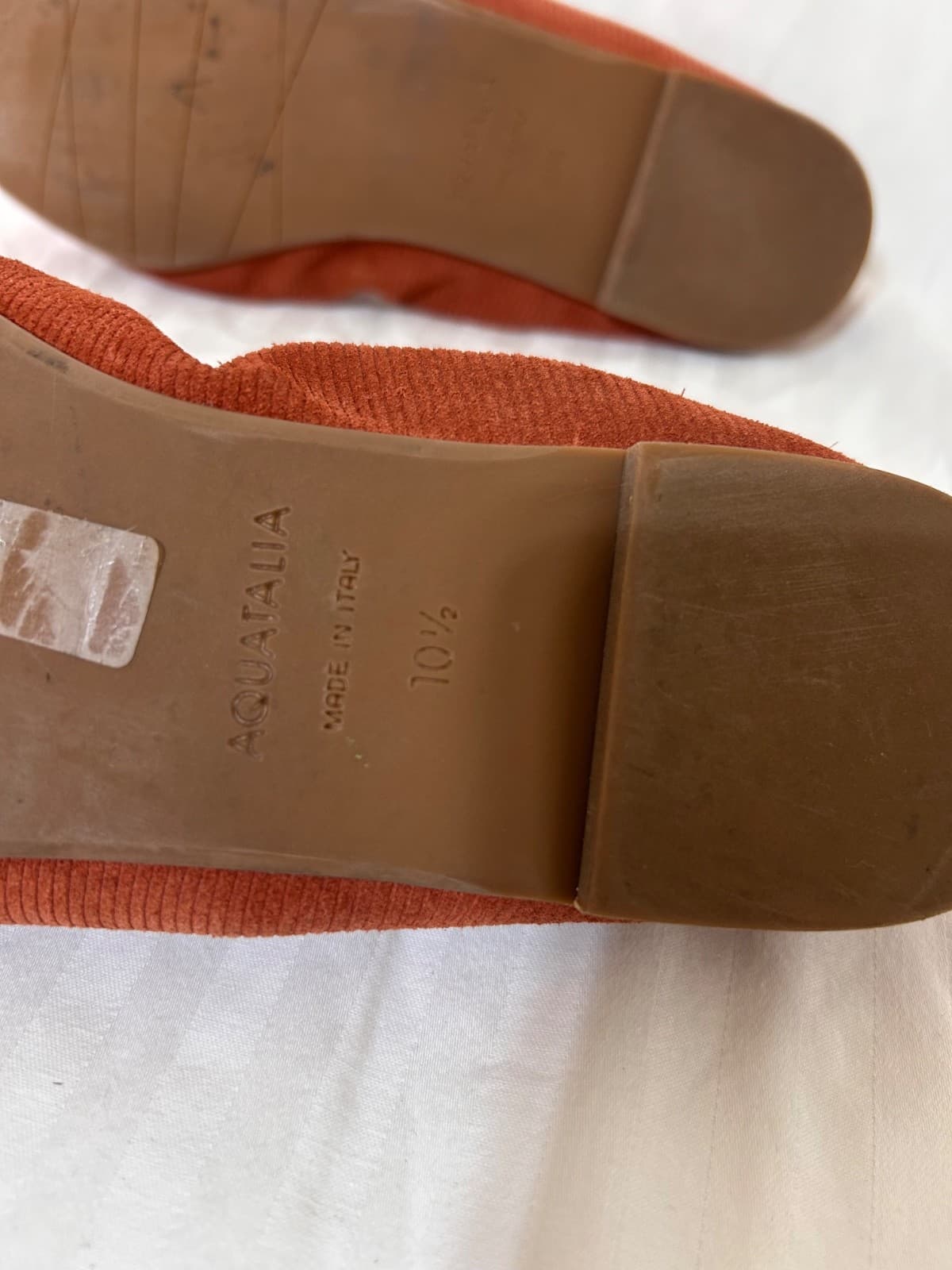 AQUATALIA Italy Women' size Burnt Orange 10 1/2 10.5 Suede Leather Flats Shoes - Thumbnail 4