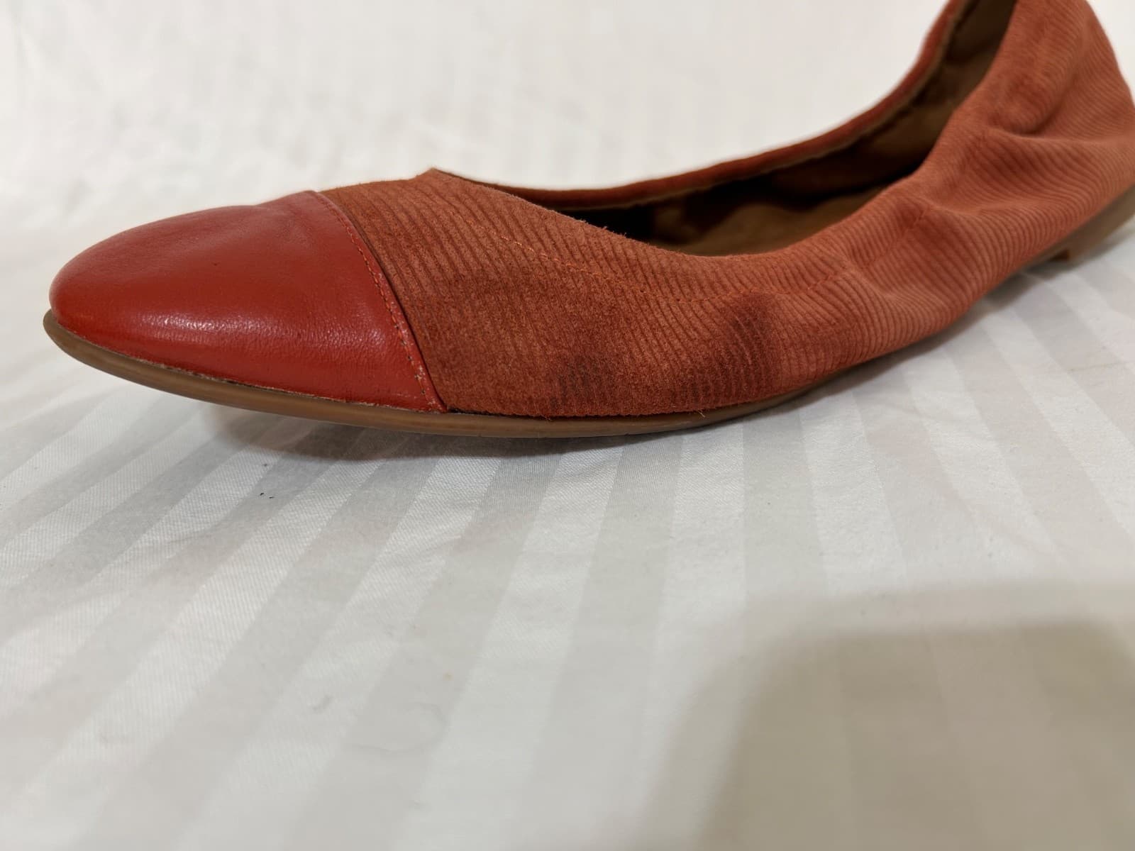 AQUATALIA Italy Women' size Burnt Orange 10 1/2 10.5 Suede Leather Flats Shoes - Thumbnail 6