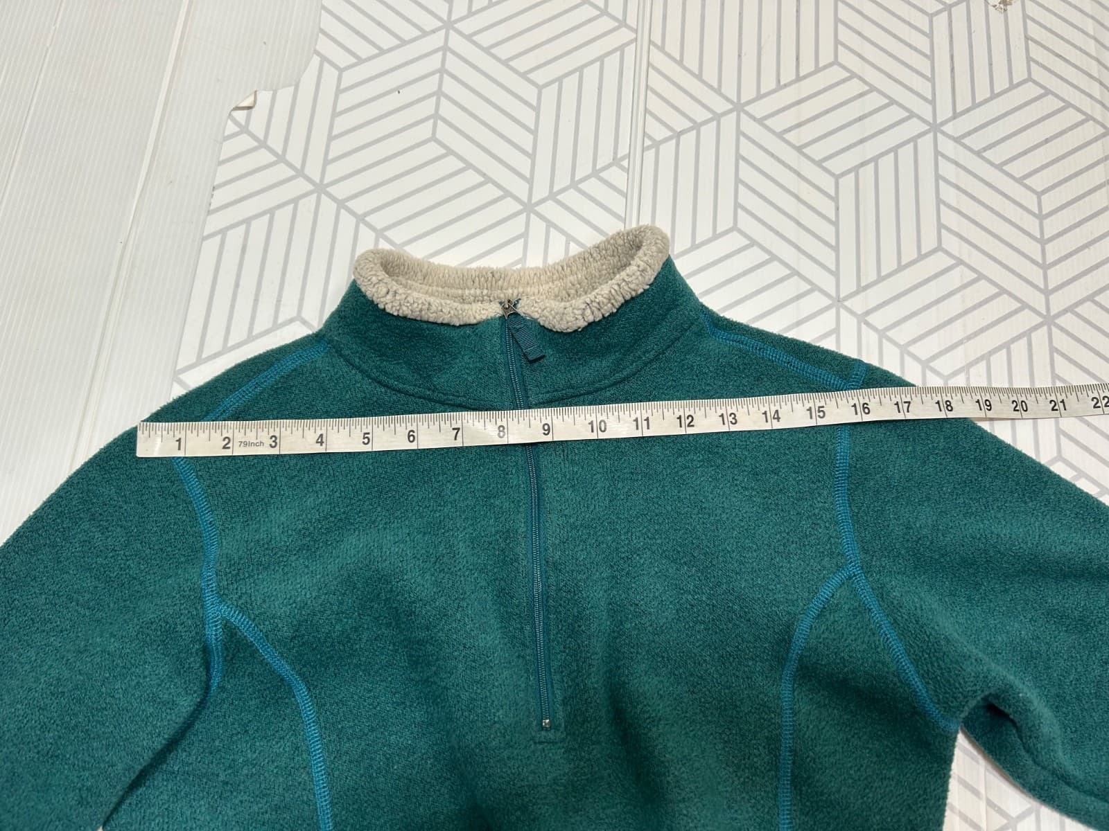 Kuhl Jacket Alfpaca Fleece 1/2 Teal Jacket Women's S XS Pullover Sweater Soft v - Thumbnail 7