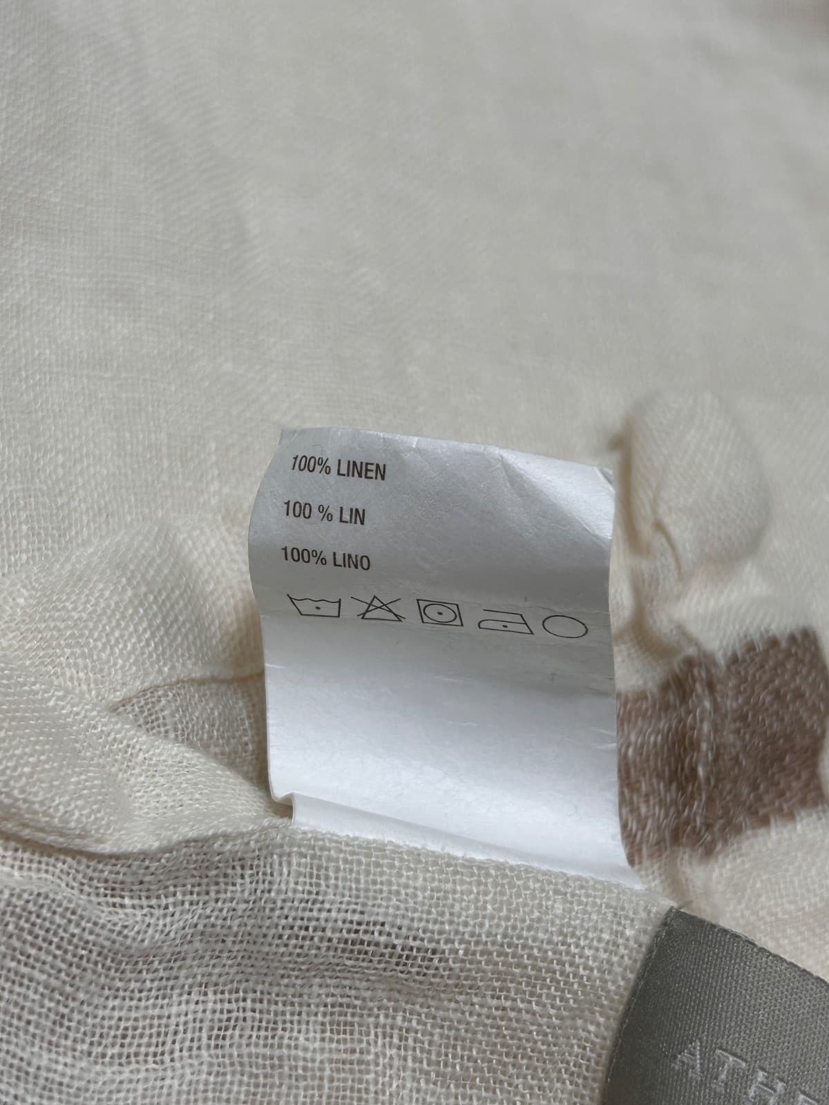 Athena Calderone For Crate & Barrel Gauze Linen Stripe 5 Napkins Ivory Eggnog - Thumbnail 5
