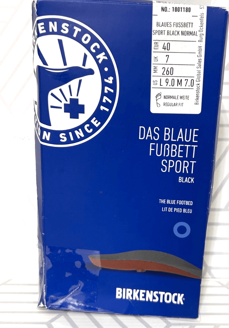 Birkenstock L 9 M 7 Black Sport The Blue Footbed Insole Orthotic Arch Support 4 - Thumbnail 3