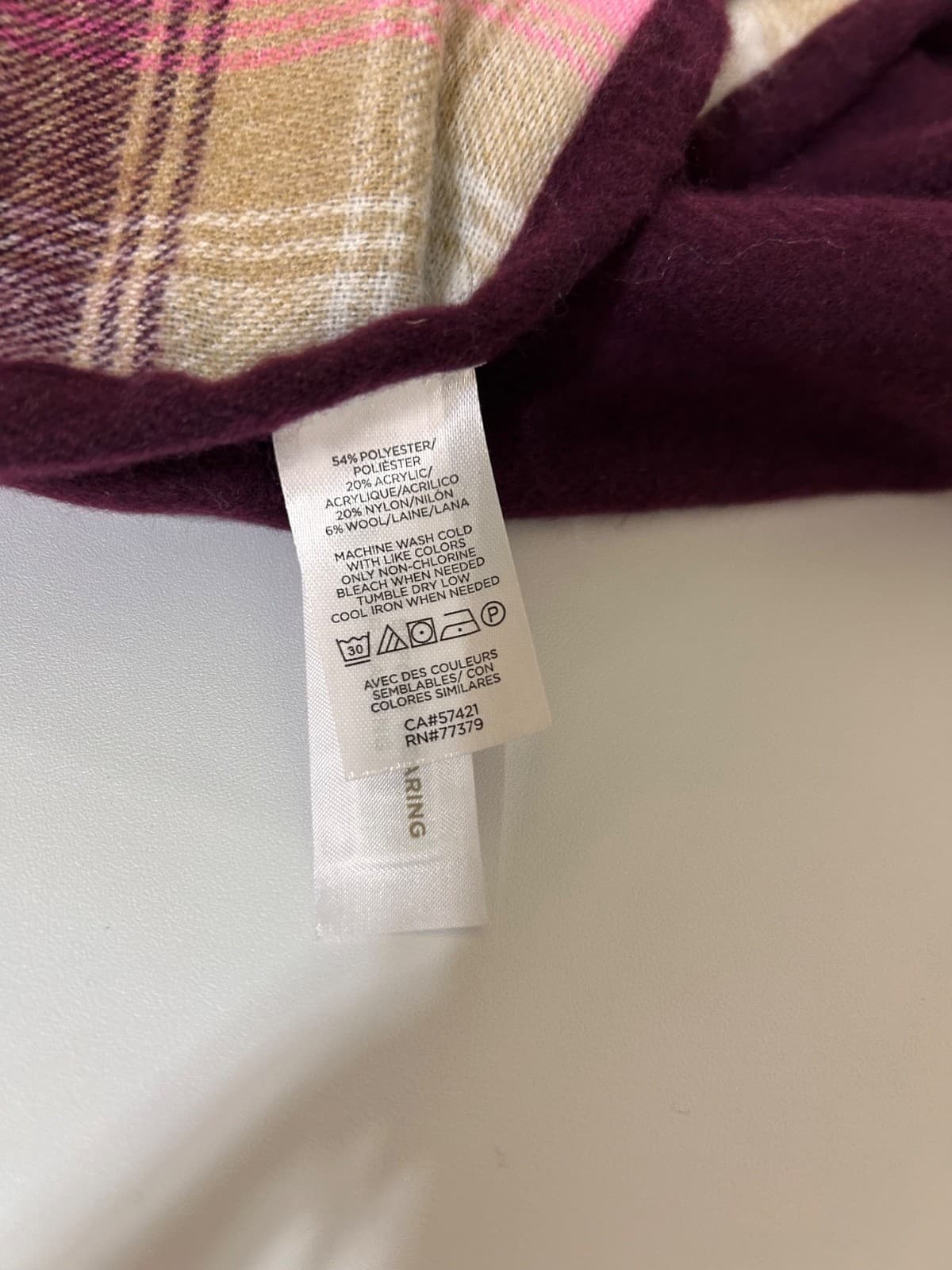 NWT Ann Taylor Plaid Tartan Poly Wool Blend Poncho Women's Sweater Wrap OS - Thumbnail 3