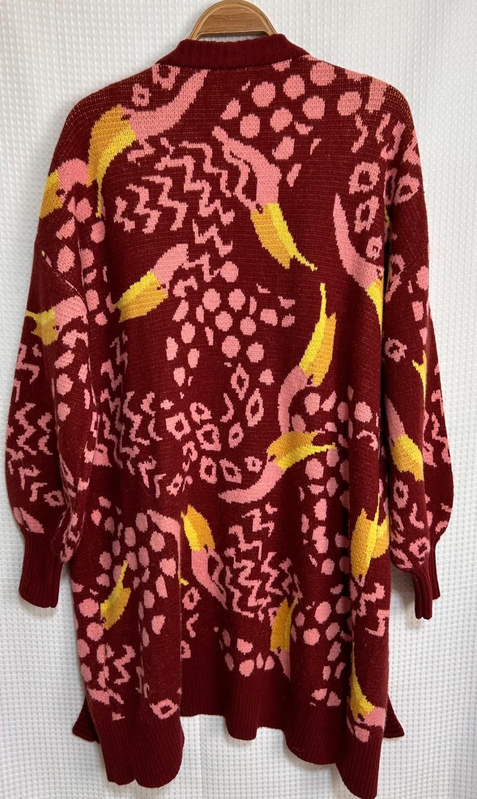 FARM Rio Women's size S Oversized Toucanissimo Long Cardigan Knit Sweater, - Thumbnail 11