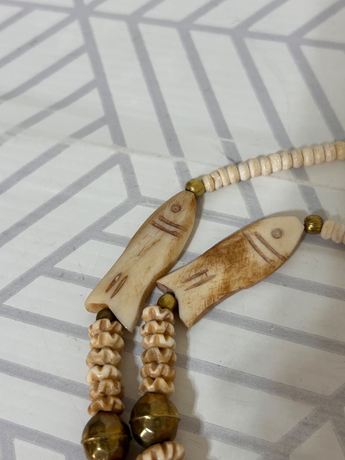 NWT Archana Hand made Vintage Chunky Elephants African Tribal Resin Necklace - Thumbnail 7
