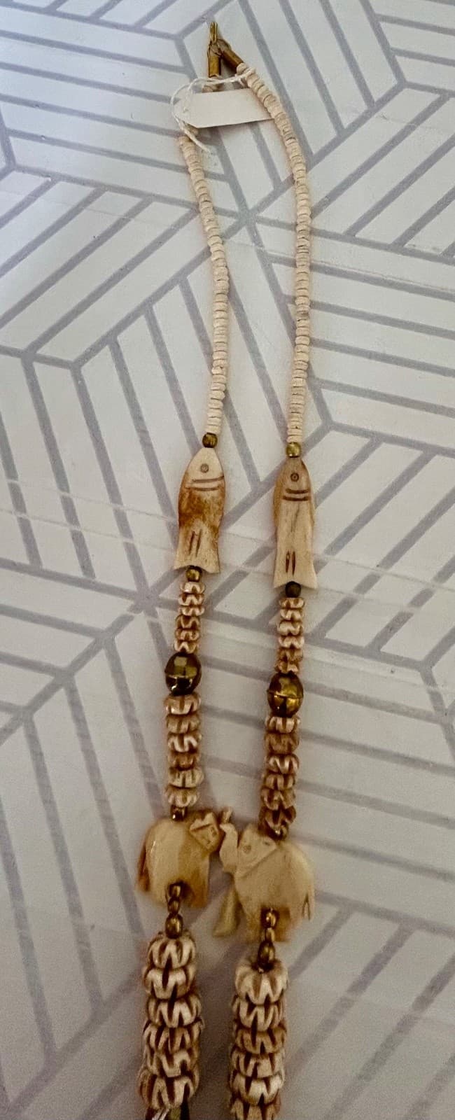 NWT Archana Hand made Vintage Chunky Elephants African Tribal Resin Necklace - Thumbnail 12