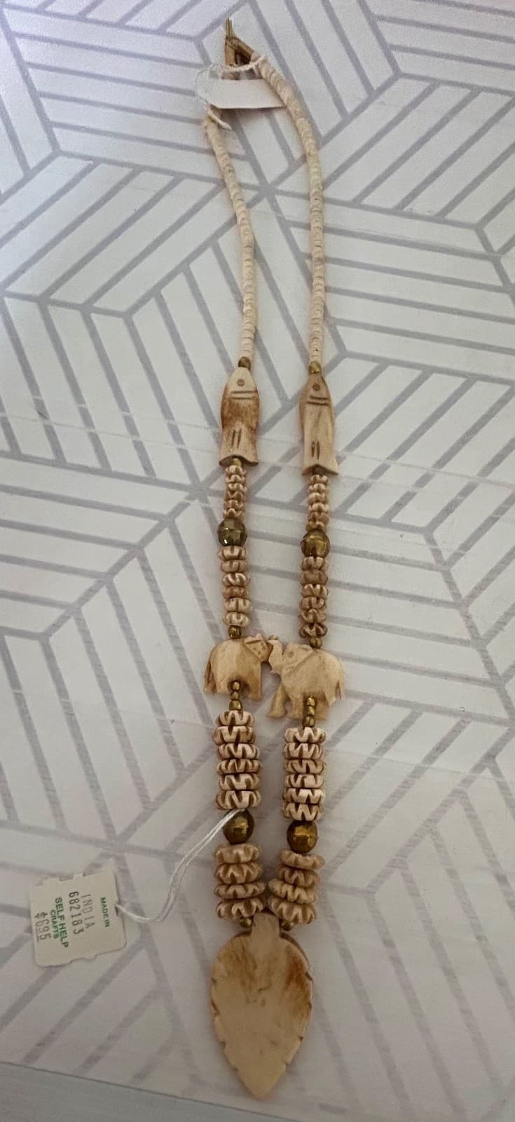 NWT Archana Hand made Vintage Chunky Elephants African Tribal Resin Necklace - Thumbnail 13