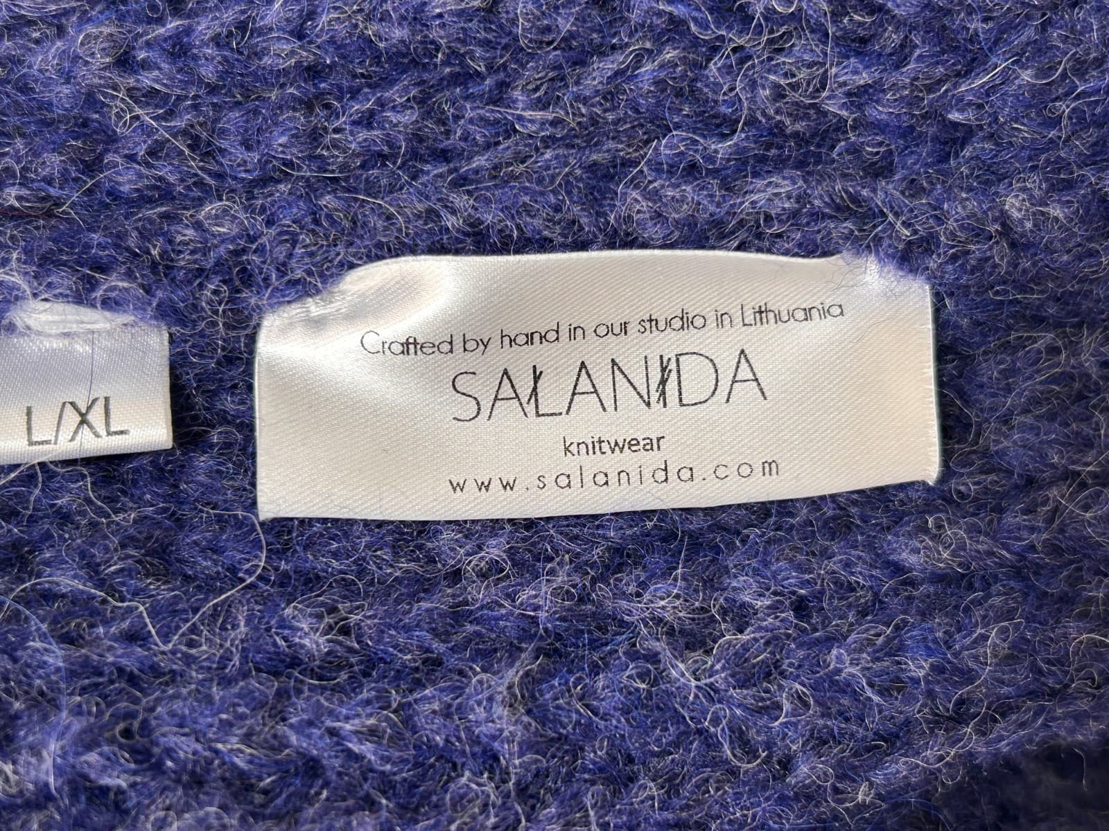 SALANIDA Women's size L/XL Alpaca Wool Blend Sweater Jacket Cardigan Handmade - Thumbnail 4
