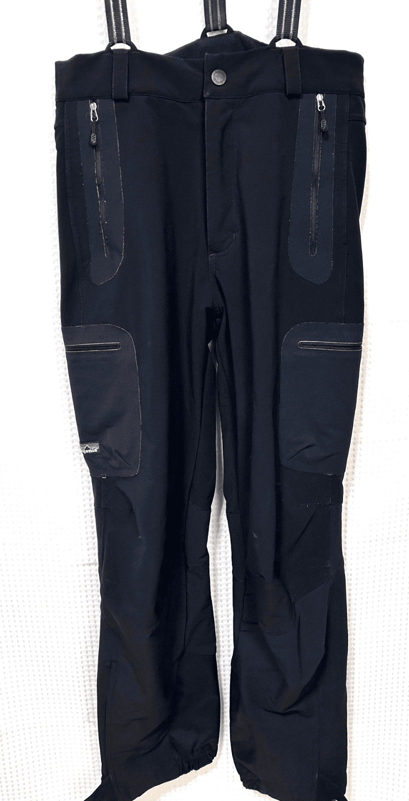 Vintage Patagonia Men’s size 32 Fleece Lined Black Ski Pant Suspenders Bib 84135 - Thumbnail 2