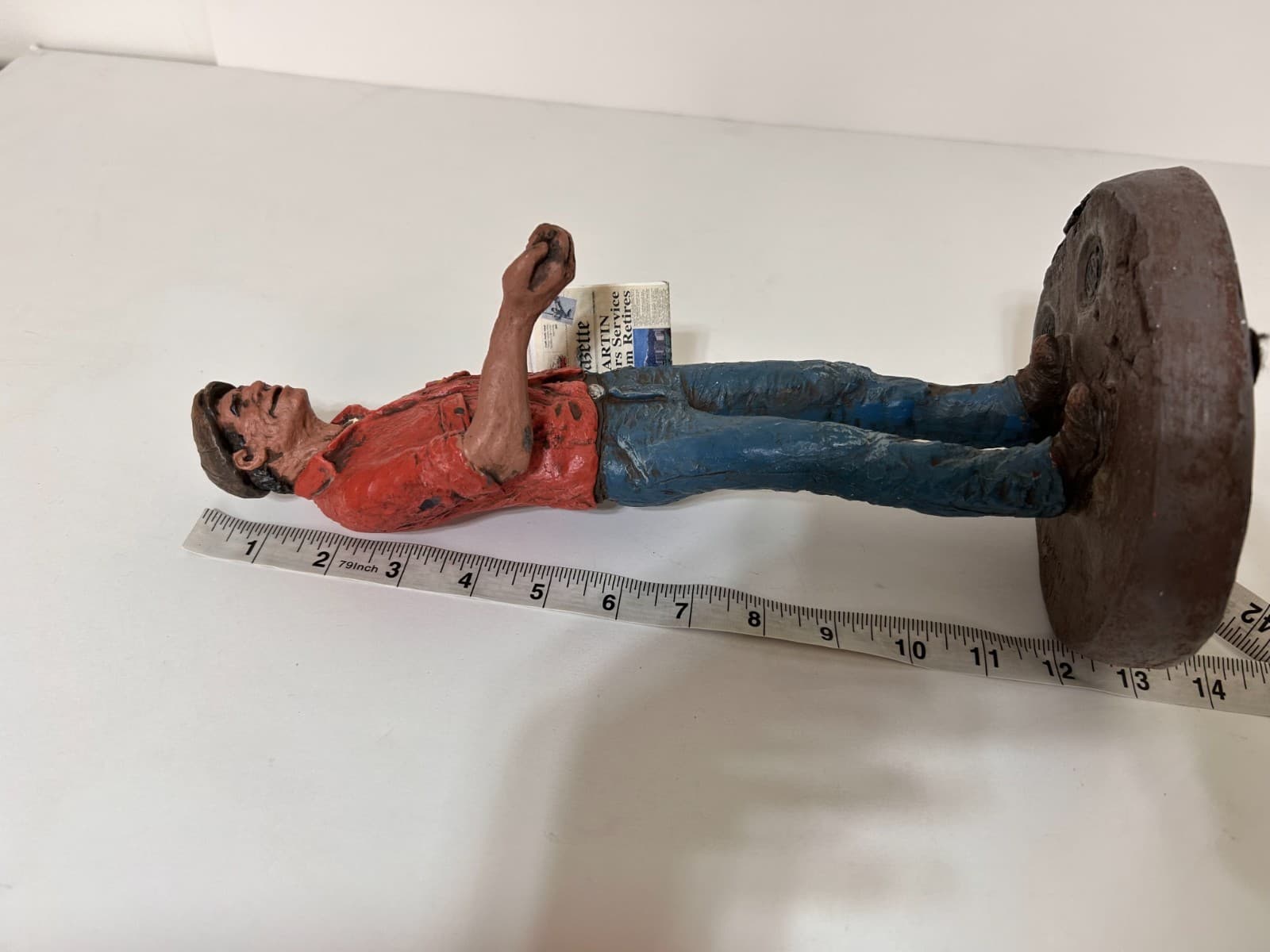 Rare vintage Michael Garman Signed Sculpture Newsman 1977 The Gazette Colorado - Thumbnail 10