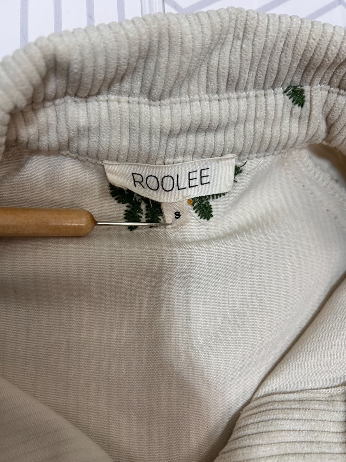 Roolee Women’s size S Boho Corduory Embroidered Floral Cottage Dress v - Thumbnail 9