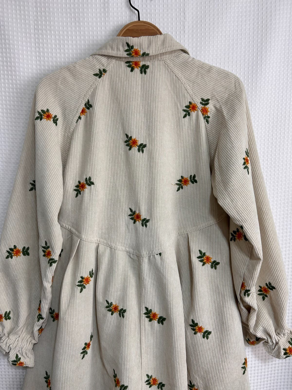 Roolee Women’s size S Boho Corduory Embroidered Floral Cottage Dress v - Thumbnail 12