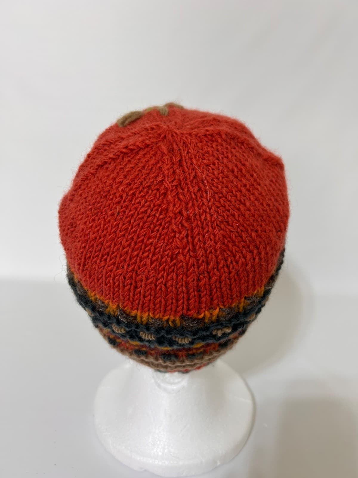 Wind Horse Handmade Wool Crochet Fleece Lined Floral Hat Cottagecore Nepal - Thumbnail 11