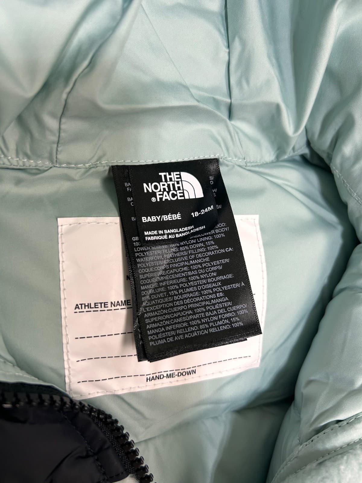 NWT $175 The North Face Baby 12-18 Mo Retro Nuptse One-piece 700 Down Snow Suit - Thumbnail 13