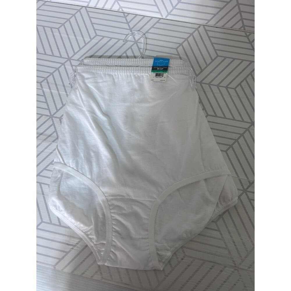 NWT Vanity Fair Size 8 XL White 2 Pairs Perfectly Yours Cotton Brief Panty - Thumbnail 2