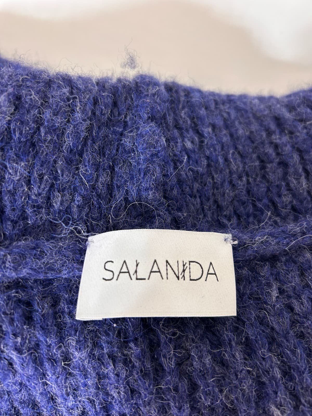 SALANIDA Women's size L/XL Alpaca Wool Blend Sweater Jacket Cardigan Handmade - Thumbnail 5