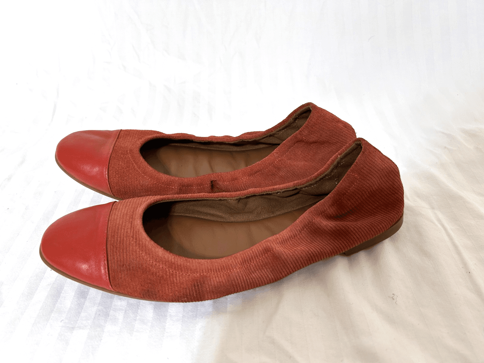 AQUATALIA Italy Women' size Burnt Orange 10 1/2 10.5 Suede Leather Flats Shoes - Thumbnail 3