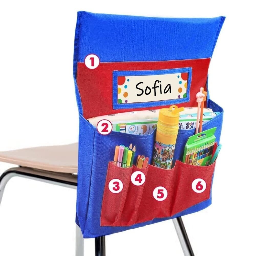Pacon Homeschooling Chair Back Pocket School Chair Storage Pocket Organizer - Thumbnail 2