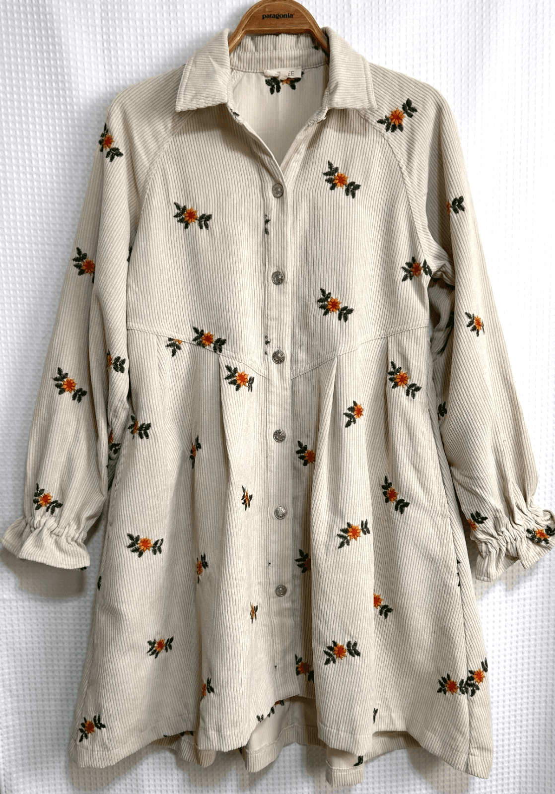 Roolee Women’s size S Boho Corduory Embroidered Floral Cottage Dress v - Thumbnail 2